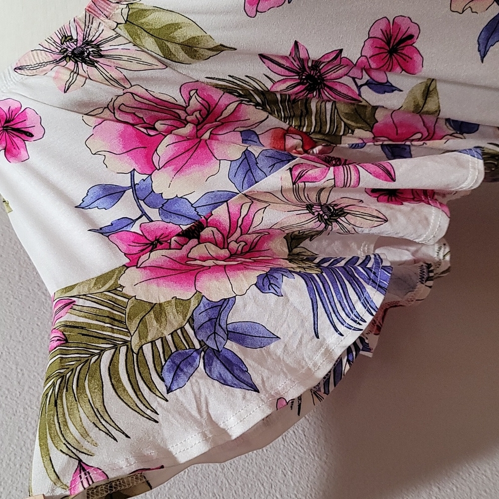 e. Luna OFF SHOULDER FLORAL PRINT SHORT BELL SLEEVE PEASANT TOP BLOUSE SHIRT 3X - Picture 4 of 10